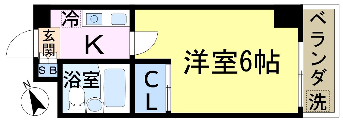 リエス新小岩(1K/1階)の間取り写真
