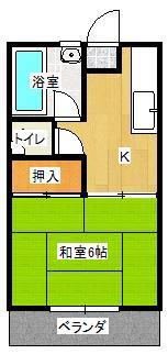 アルファコート南津留(1K/3階)の間取り写真
