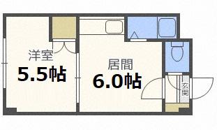 トータスプラザ(1DK/3階)の間取り写真