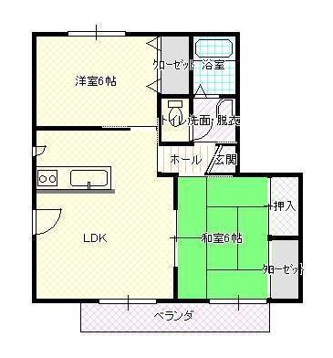 エピナール(2LDK/2階)の間取り写真