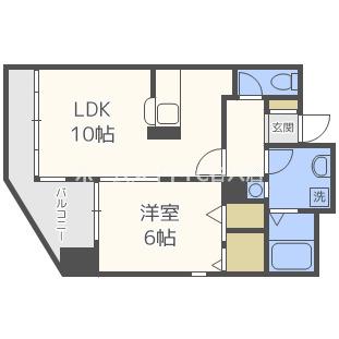グレースK(1LDK/9階)の間取り写真
