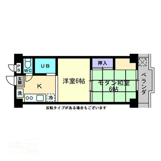 レジデンス春日町(2K/5階)の間取り写真