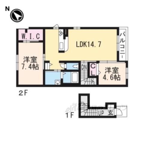 テネール エスペランサ(2LDK/2階)の間取り写真
