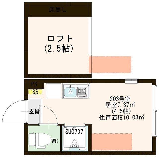 ORACLE SHIN‐OKUBO(ワンルーム/2階)の間取り写真