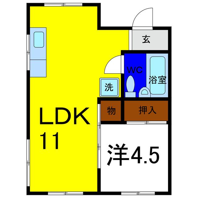 トレゾール中央通(1LDK/4階)の間取り写真