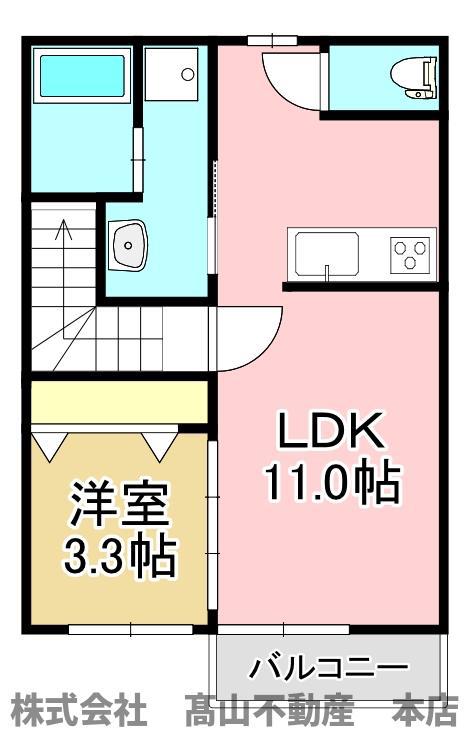 カローレ岡垣II(1LDK/1階)の間取り写真
