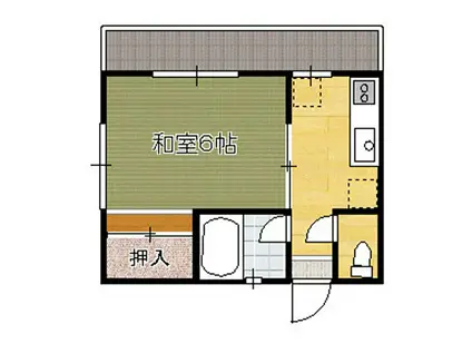 福留アパートB(1K/2階)の間取り写真