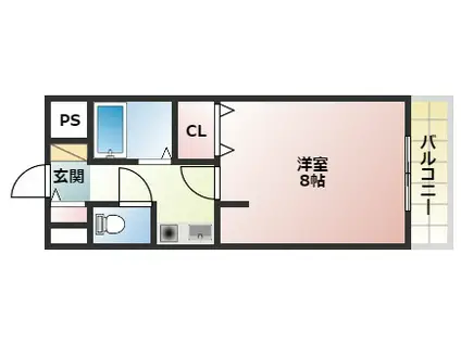 エスポワール大津和(1K/2階)の間取り写真
