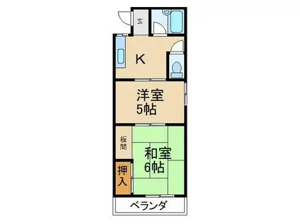 関西テクノビル(2K/2階)の間取り写真