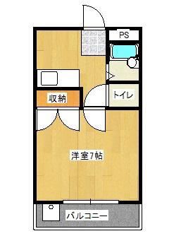 リバーシティ都(1K/1階)の間取り写真