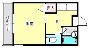 ことぶきKV(1K/1階)の間取り写真