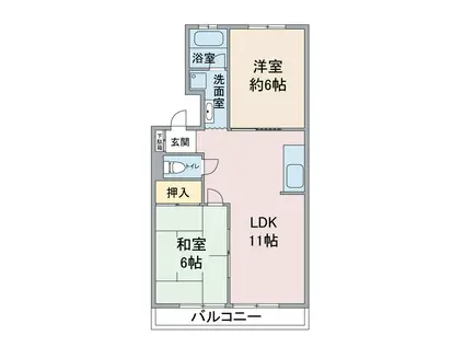 ハイツみづほ(2LDK/1階)の間取り写真