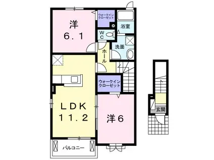 レジデンス・ドリームA2(2LDK/2階)の間取り写真