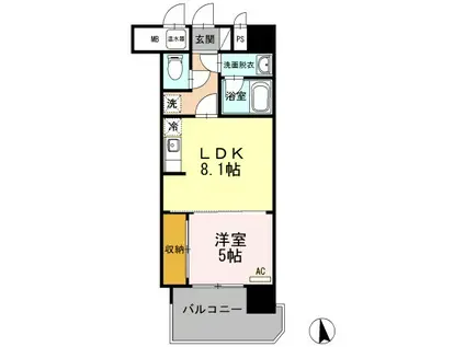 COSMO CITY(1LDK/4階)の間取り写真