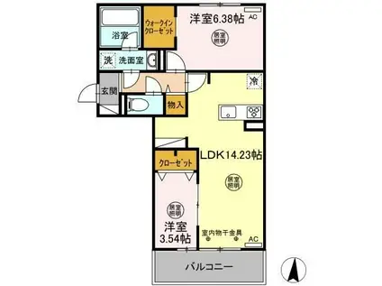 D-ROOM神埼(2LDK/1階)の間取り写真