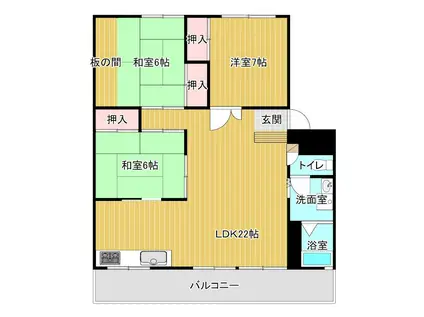仙波マンション(3LDK/3階)の間取り写真