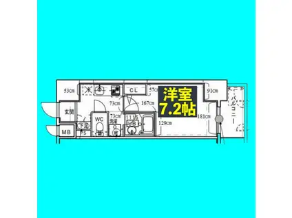 大須レジデンス(1K/7階)の間取り写真
