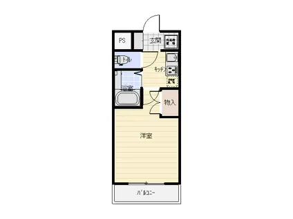 ヴィルフォーレ山村(1K/2階)の間取り写真
