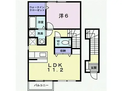 サニ-サイド(1LDK/2階)の間取り写真