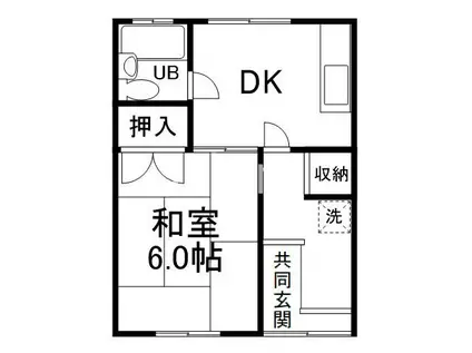 親和荘(1DK/1階)の間取り写真