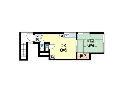 大田アパート(1DK/2階)の間取り写真