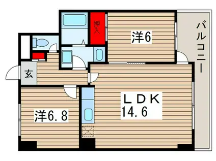 ふきのとうマンション(2LDK/3階)の間取り写真