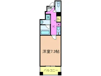 クオーレ三宮弐番館(1K/6階)の間取り写真
