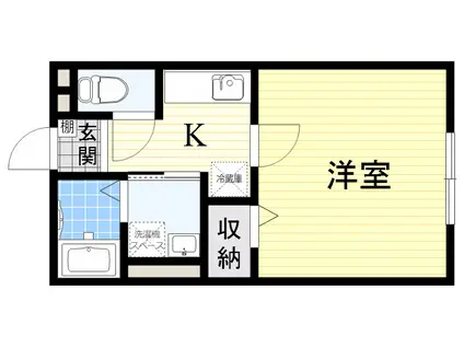 パークサイドハイムアビコ(1K/2階)の間取り写真