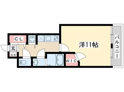 プルメリア江坂(1K/1階)の間取り写真