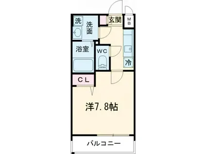プレサンス新宿中落合メーディオ(1K/6階)の間取り写真