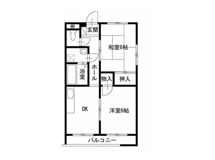 サンヒルズ東戸塚(2DK/3階)の間取り写真