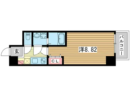 エクセル神戸アーバンヒルズ(1K/4階)の間取り写真