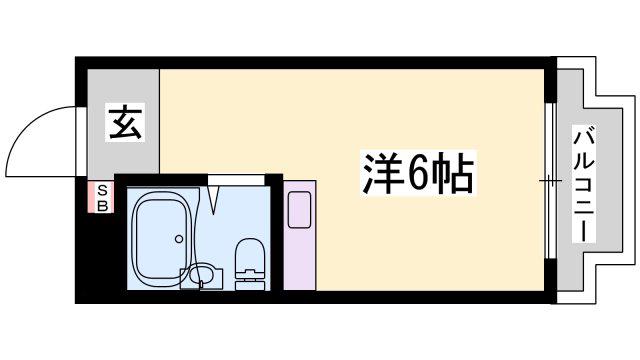 ソルテリアユタカ(ワンルーム/2階)の間取り写真