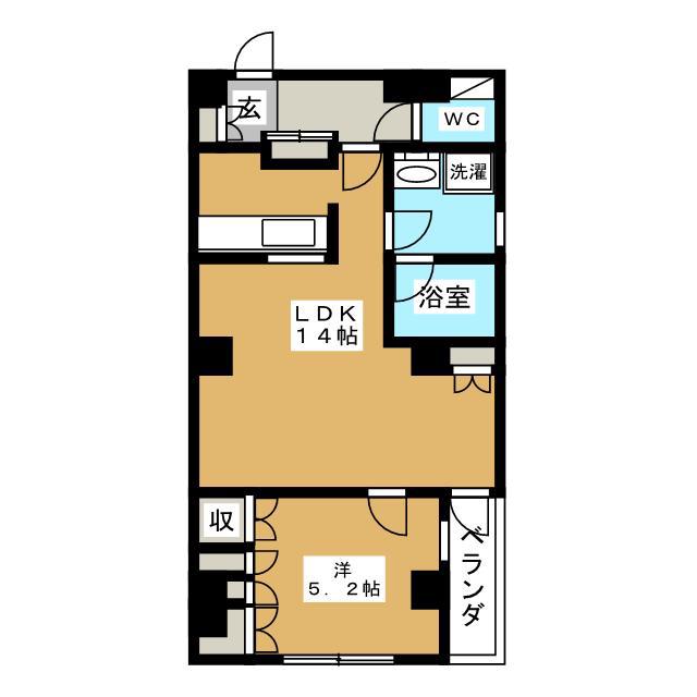 フセハイツ(1LDK/2階)の間取り写真