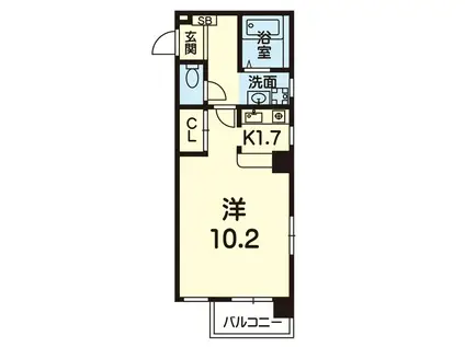 ソアー九品寺(1K/4階)の間取り写真