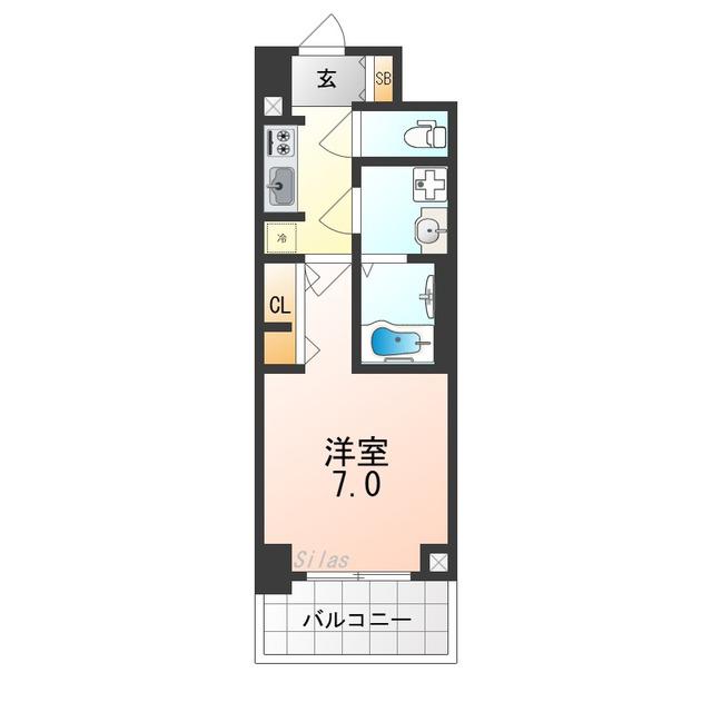 S-RESIDENCE堺浜寺AXIAL(1K/4階)の間取り写真