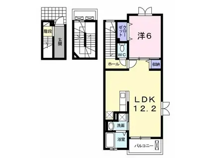 ヴィラ モデルノ(1LDK/3階)の間取り写真
