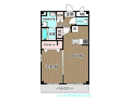 DOMO原水(1LDK/2階)の間取り写真