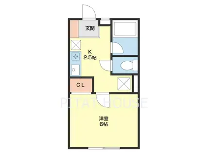 ルフトワン三葛(1K/1階)の間取り写真