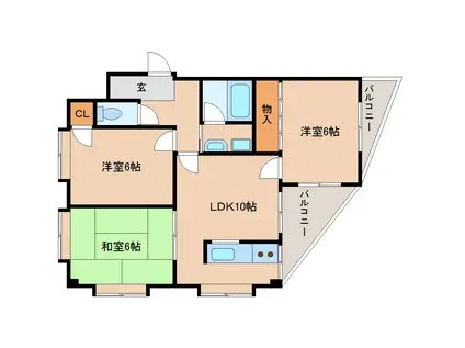 ホープ流星(3LDK/5階)の間取り写真