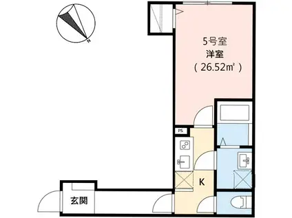 CRECIA薬円台(1K/1階)の間取り写真