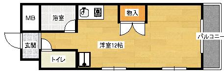 ドゥジェームNISHITAYA(ワンルーム/2階)の間取り写真