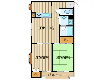 ソフィアビレー(2LDK/1階)の間取り写真