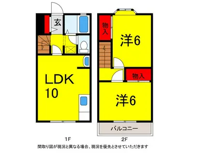 メゾン・ヒロ D(2LDK/1階)の間取り写真