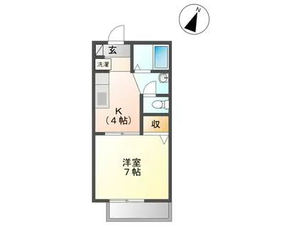 フレグランスNAO(1K/1階)の間取り写真