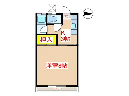 ブルーハイツ(1K/1階)の間取り写真