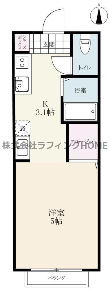 オレンジコーポ(1K/2階)の間取り写真