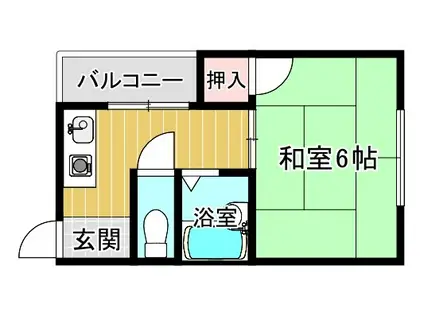 カエデハイツ(1K/3階)の間取り写真