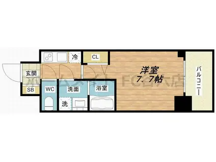 エスライズ天王寺イースト(1K/5階)の間取り写真