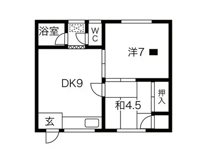 巾クレスト(2LDK/2階)の間取り写真